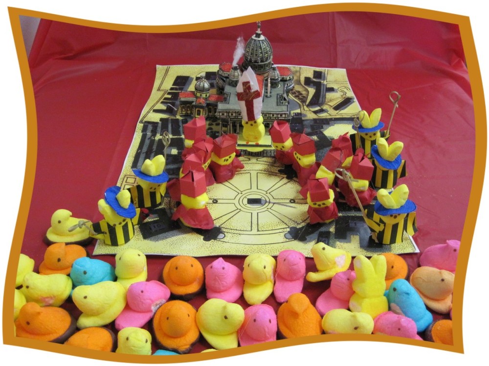 "The First Peep Pope" by Terri Turner from the Seattle Times' Annual Peeps Contest. Click on the picture to go to the slideshow of more wildly creative Peeps panoramas. 
