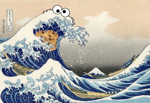 The Great Wave - Cookie Monster