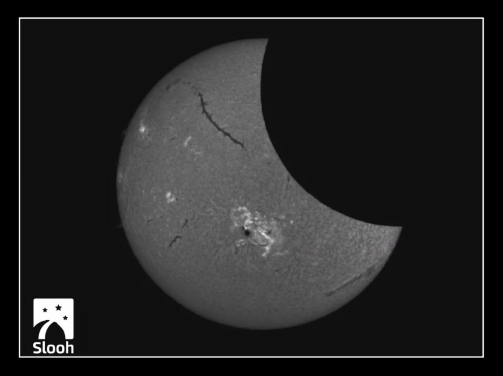 Slooh Solar Eclipse 10-24-14 2